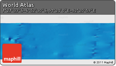 Physical Panoramic Map of the Area around 7° 10' 2" S, 91° 52' 30" E