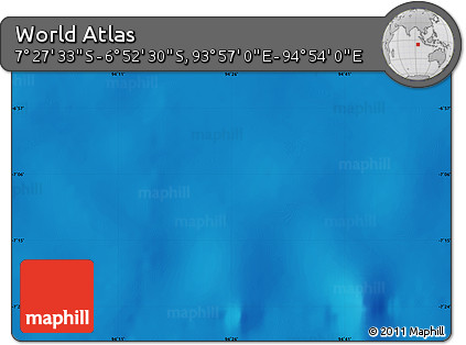 Shaded Relief Map of the Area around 7° 10' 2" S, 94° 25' 30" E