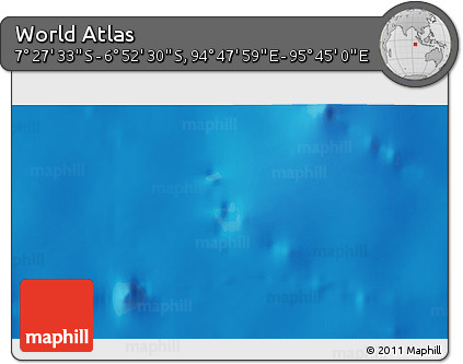 Shaded Relief 3D Map of the Area around 7° 10' 2" S, 95° 16' 30" E