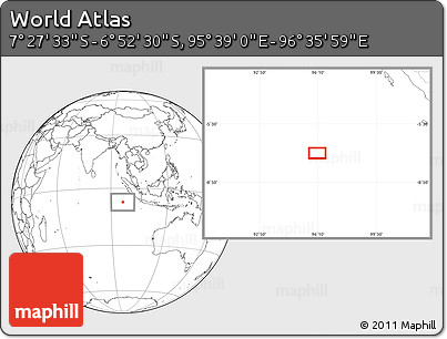 Blank Location Map of the Area around 7° 10' 2" S, 96° 7' 30" E