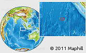 Physical Location Map of the area around 7° 10' 2" S, 96° 7' 30" E