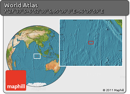 Satellite Location Map of the Area around 7° 10' 2" S, 96° 7' 30" E