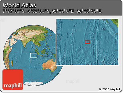 Satellite Location Map of the Area around 7° 10' 2" S, 96° 7' 30" E
