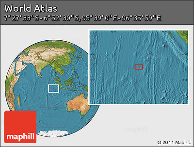 Satellite Location Map of the Area around 7° 10' 2" S, 96° 7' 30" E