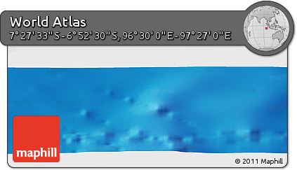 Physical Panoramic Map of the Area around 7° 10' 2" S, 96° 58' 29" E