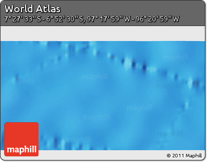 Physical 3D Map of the Area around 7° 10' 2" S, 96° 49' 29" W