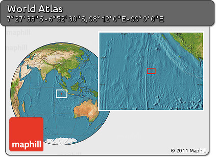 Satellite Location Map of the Area around 7° 10' 2" S, 98° 40' 30" E