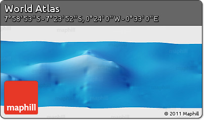 Physical Panoramic Map of the Area around 7° 41' 23" S, 0° 4' 30" E