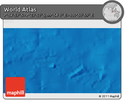 Physical 3D Map of the Area around 7° 41' 23" S, 100° 22' 30" E