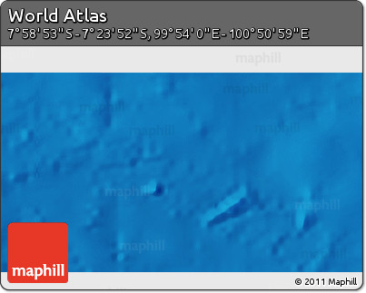 Physical 3D Map of the Area around 7° 41' 23" S, 100° 22' 30" E