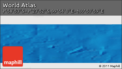 Physical Panoramic Map of the Area around 7° 41' 23" S, 100° 22' 30" E