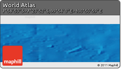 Physical Panoramic Map of the Area around 7° 41' 23" S, 100° 22' 30" E