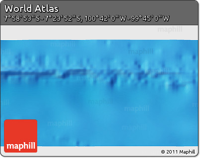 Physical 3D Map of the Area around 7° 41' 23" S, 100° 13' 29" W