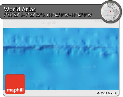 Shaded Relief 3D Map of the Area around 7° 41' 23" S, 100° 13' 29" W