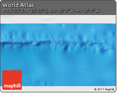 Shaded Relief 3D Map of the Area around 7° 41' 23" S, 100° 13' 29" W