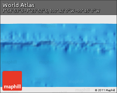Shaded Relief 3D Map of the Area around 7° 41' 23" S, 100° 13' 29" W