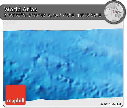 Physical 3D Map of the Area around 7° 41' 23" S, 104° 37' 30" E