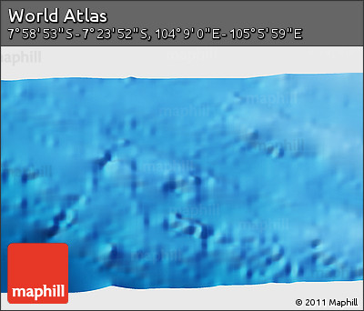 Physical 3D Map of the Area around 7° 41' 23" S, 104° 37' 30" E