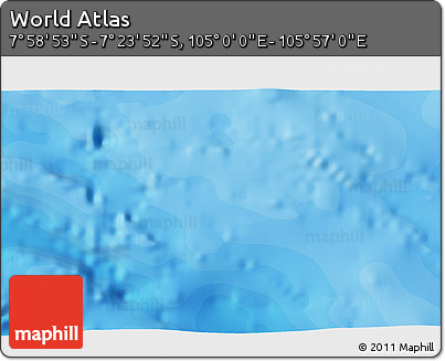 Political 3D Map of the Area around 7° 41' 23" S, 105° 28' 29" E