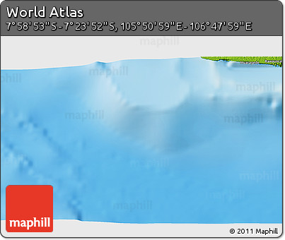 Physical 3D Map of the Area around 7° 41' 23" S, 106° 19' 29" E