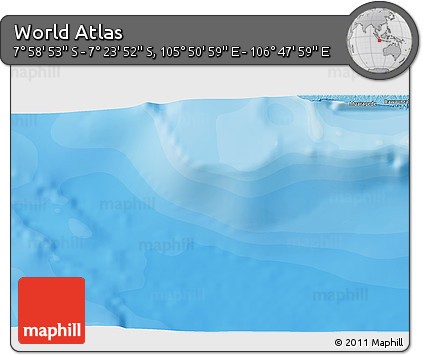 Political 3D Map of the Area around 7° 41' 23" S, 106° 19' 29" E