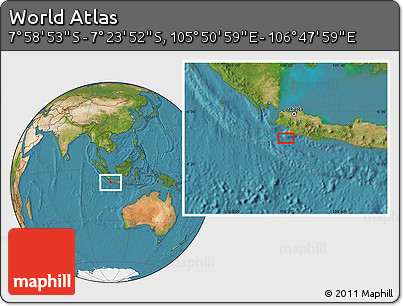 Satellite Location Map of the Area around 7° 41' 23" S, 106° 19' 29" E