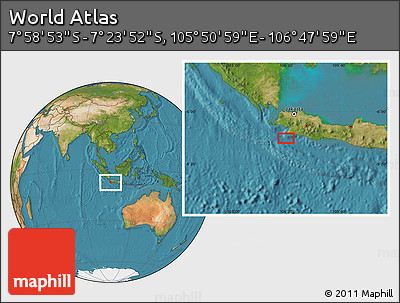 Satellite Location Map of the Area around 7° 41' 23" S, 106° 19' 29" E