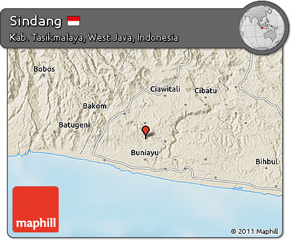 Shaded Relief 3D Map of Sindang