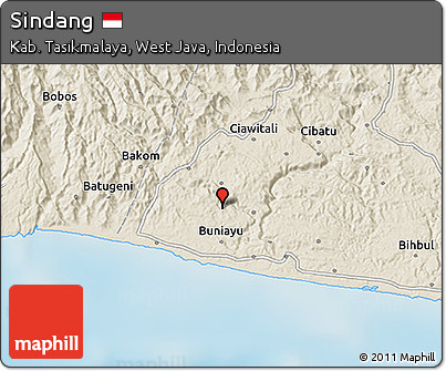 Shaded Relief 3D Map of Sindang