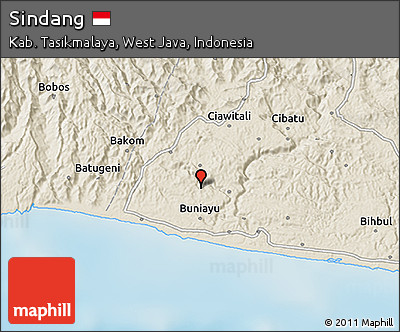 Shaded Relief 3D Map of Sindang