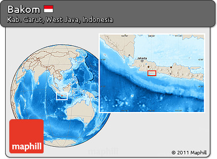 Shaded Relief Location Map of Bakom