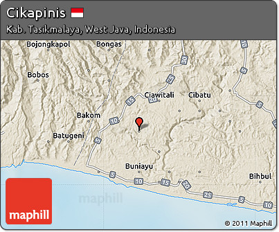 Shaded Relief Map of Cikapinis