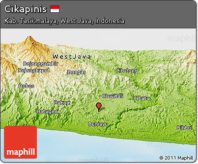 Physical Panoramic Map of Cikapinis