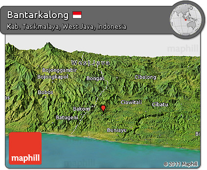 Satellite Panoramic Map of Bantarkalong