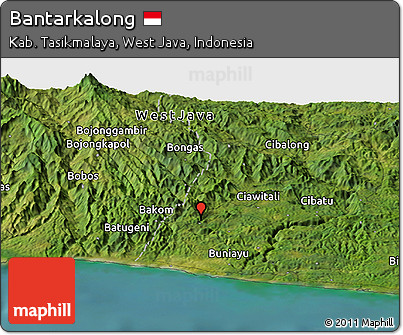 Satellite Panoramic Map of Bantarkalong
