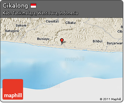 Shaded Relief Panoramic Map of Cikalong