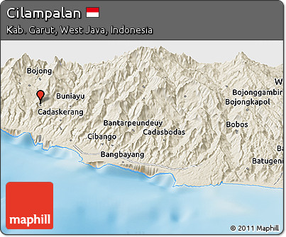 Shaded Relief Panoramic Map of Cilampalan