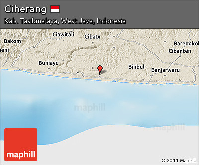 Shaded Relief Panoramic Map of Ciherang