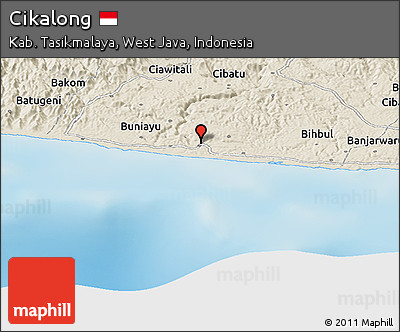 Shaded Relief Panoramic Map of Cikalong