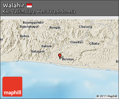 Shaded Relief Panoramic Map of Walahir