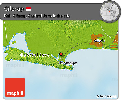 Physical 3D Map of Cilacap