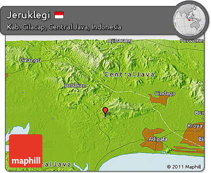Physical 3D Map of Jeruklegi