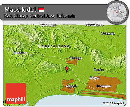 Physical 3D Map of Maos-kidul