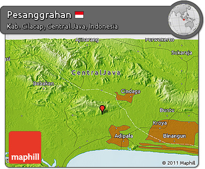 Physical 3D Map of Pesanggrahan