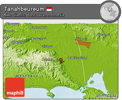 Physical 3D Map of Tanahbeureum