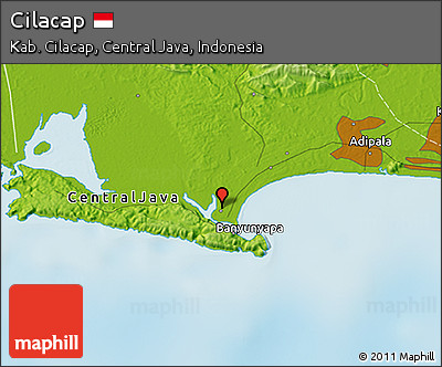 Physical 3D Map of Cilacap