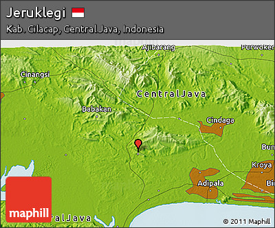 Physical 3D Map of Jeruklegi