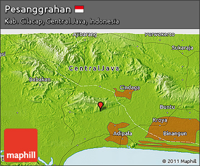 Physical 3D Map of Pesanggrahan