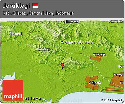Physical 3D Map of Jeruklegi