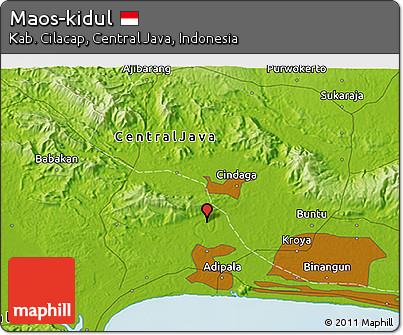 Physical 3D Map of Maos-kidul